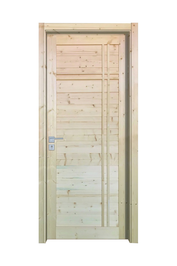 GY-PW10 Modern Solid Pine Wood Knotty Panel Bedroom Door