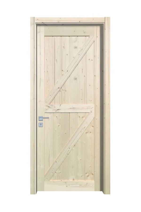 GY-PW09 Minimalist Design Solid Knotty Pine Wood Door