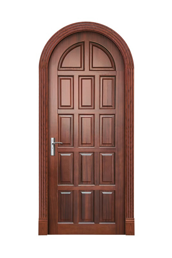 GPS-09 Luxury Arched Top Solid Wood Door For Villa