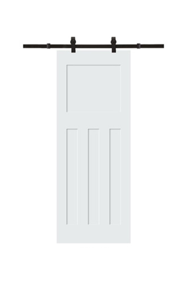 GS-T04 White DIY Interior Sliding Barn Door with Hardware Kit