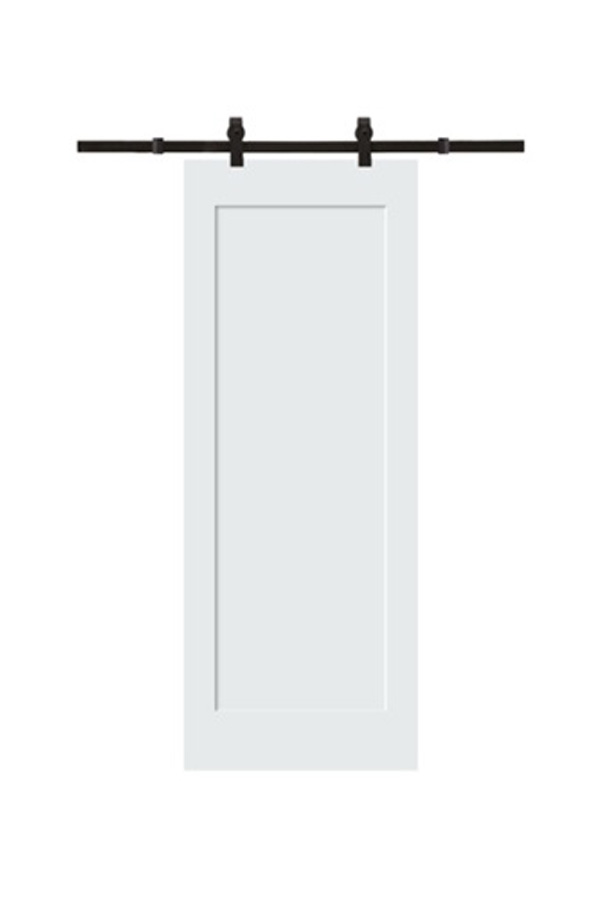 GS-01/01B White Primed MDF 1 Panel Interior Sliding Barn Door